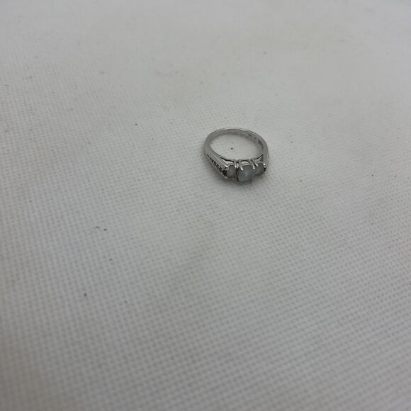 White Gold 10k Ring with Stones Size 6.5 - Picture 7 of 8